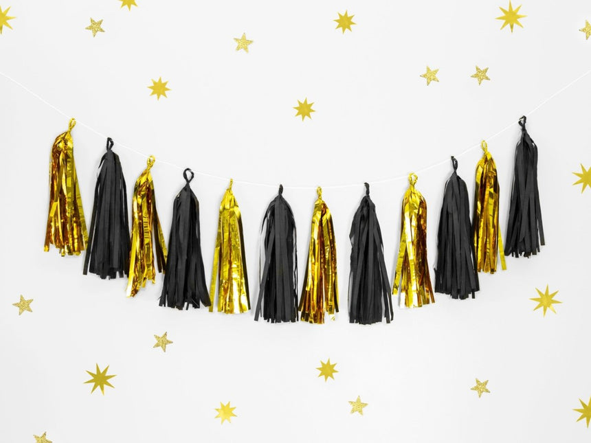 Tassel Slinger Zwart Goud 2m van Partydeco koop je bij Partywinkel