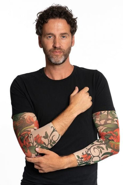 Tattoo Sleeve Roos van Partychimp koop je bij Partywinkel