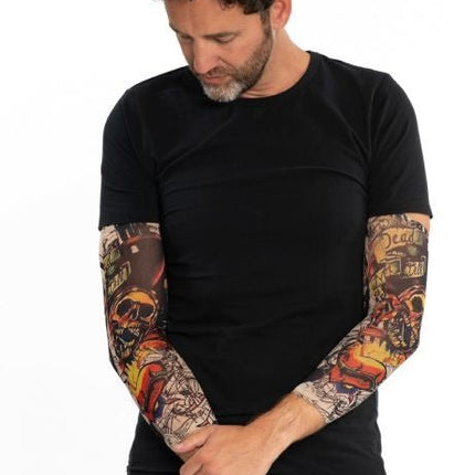 Tattoo Sleeve Schedel van Partychimp koop je bij Partywinkel