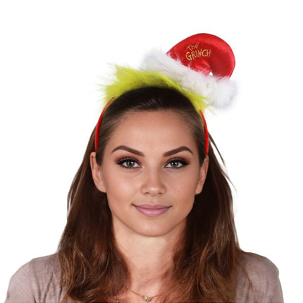 The Grinch Kerstdiadeem met Mini Kerstmuts
