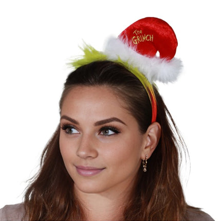 The Grinch Kerstdiadeem met Mini Kerstmuts