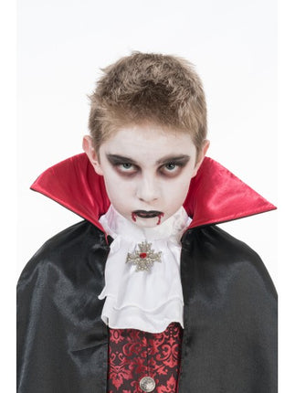 Theodor vampyrdräkt för barn, svart och röd