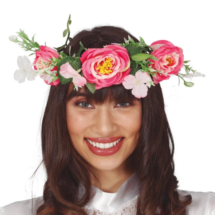 Tiara Bloemen Roze van Fiestas Guirca koop je bij Partywinkel