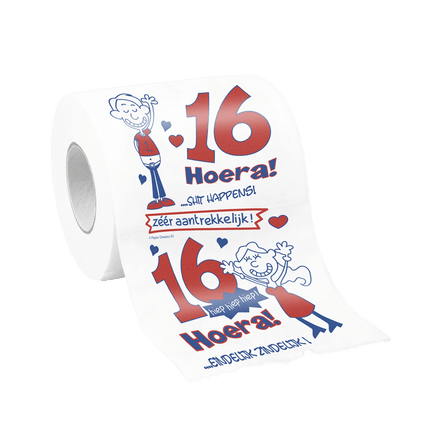 Toiletpapier 16 Jaar van Paper Dreams koop je bij Partywinkel