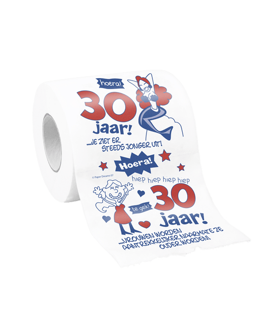 Toiletpapier 30 Jaar Vrouw van Paper Dreams koop je bij Partywinkel