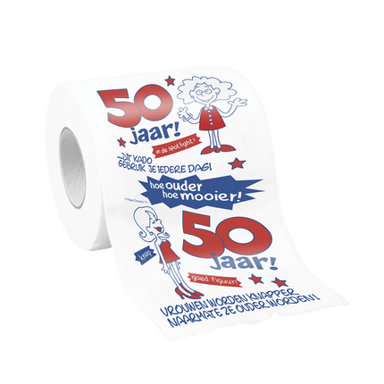 Toiletpapier 50 Jaar Vrouw van Paper Dreams koop je bij Partywinkel