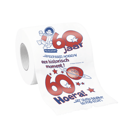 Toiletpapier 60 Jaar van Paper Dreams koop je bij Partywinkel