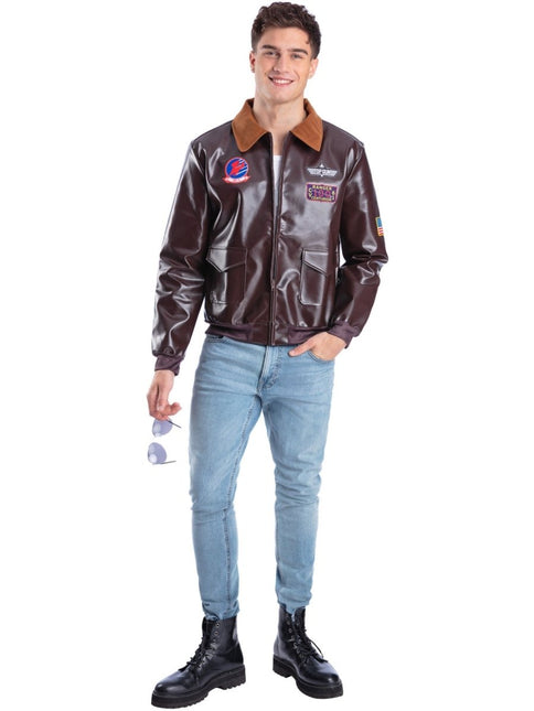 Top Gun Bomber Jas, Bruin van Smiffys koop je bij Partywinkel