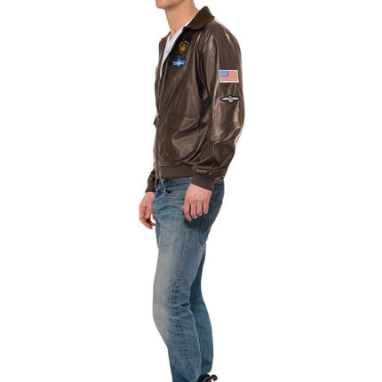 Top Gun Bomber Jas, Bruin van Smiffys koop je bij Partywinkel