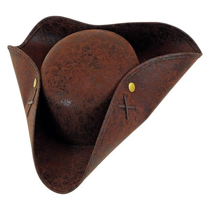 TRICORN VERWEERD LEER BRUIN van Widmann koop je bij Partywinkel