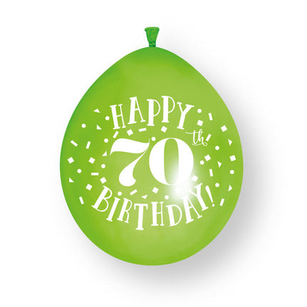 10ct Happy 70th Birthday 23cm Latex Balloons