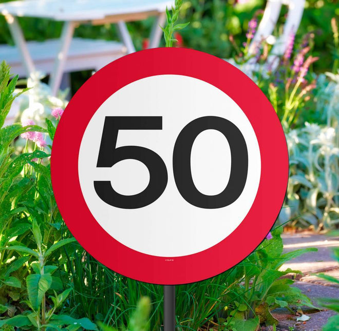 Tuinbord 50 Jaar Verkeersbord 52cm van Folat koop je bij Partywinkel