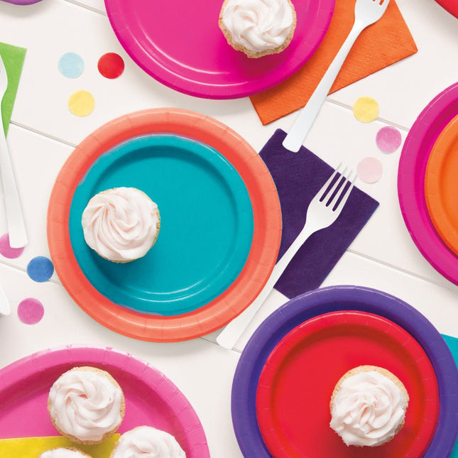 Turquoise Borden 18cm 20st van Unique koop je bij Partywinkel