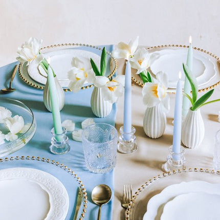 Turquoise Kaarsen 24cm 10st van Partydeco koop je bij Partywinkel