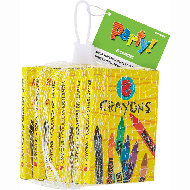 Uitdeelcadeautjes Waskrijtjes 20cm 6st van Unique koop je bij Partywinkel