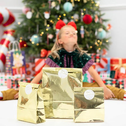 Uitdeelzakjes Goud 38cm 3st van Partydeco koop je bij Partywinkel