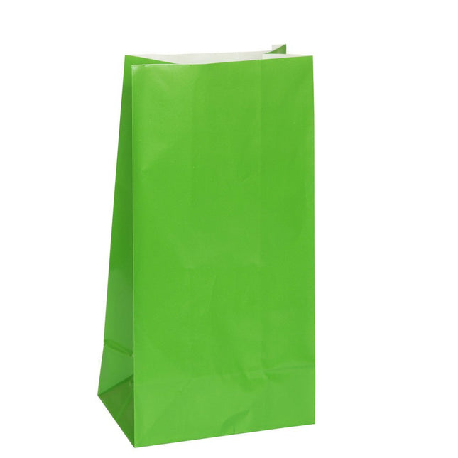 Uitdeelzakjes Groen 25cm 12st van Unique koop je bij Partywinkel