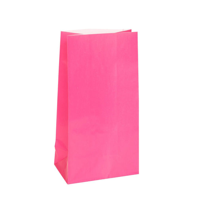 Uitdeelzakjes Roze 25cm 12st van Unique koop je bij Partywinkel