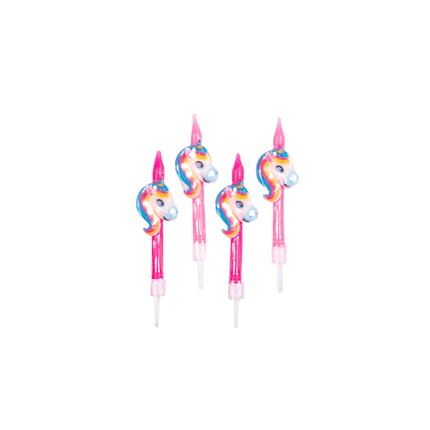Unicorn Kaarsjes 5,9cm 4st van WeFiesta koop je bij Partywinkel
