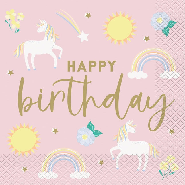 Unicorn Servetten 16,5cm 16st van Unique koop je bij Partywinkel