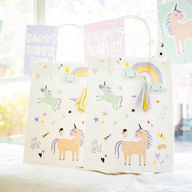 Unicorn Uitdeelzakjes Rainbows 6st van Folat koop je bij Partywinkel