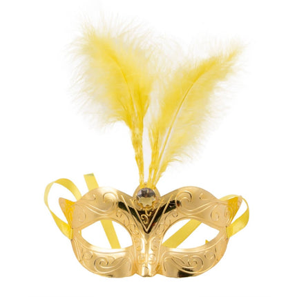 Venetiaans masker metallic goud van Folat koop je bij Partywinkel