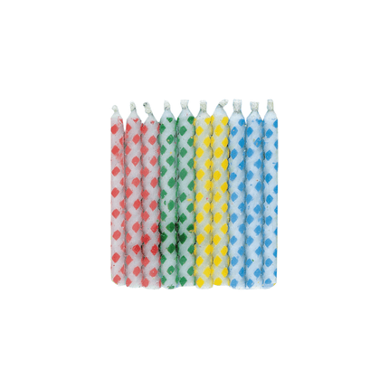 Verjaardagskaarsjes Niet Uitblaasbaar Stippen 9,2cm 10st van Unique koop je bij Partywinkel
