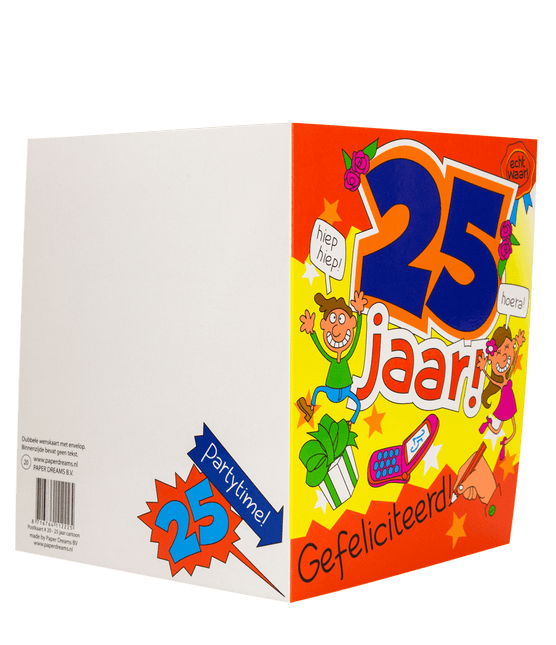 Verjaardagskaart 25 Jaar Cartoon 16,5cm van Paper Dreams koop je bij Partywinkel