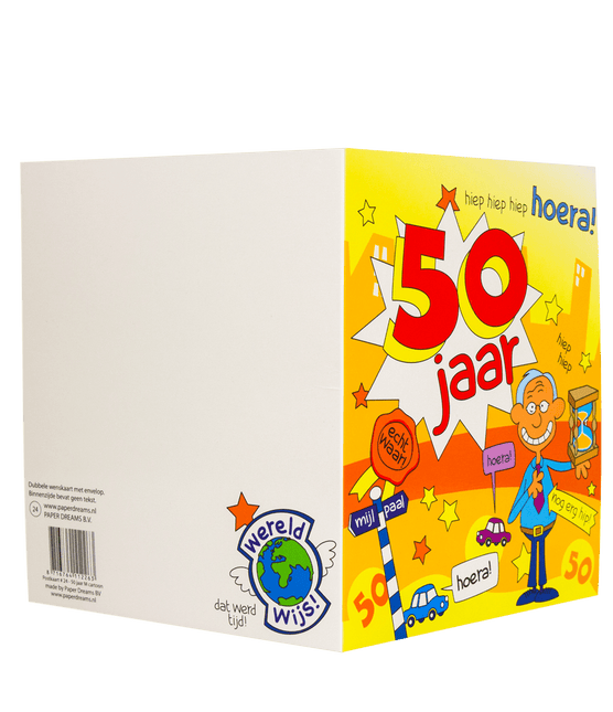 Verjaardagskaart 50 Jaar Man Cartoon 16,5cm van Paper Dreams koop je bij Partywinkel