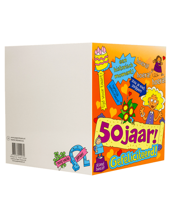 Verjaardagskaart 50 Jaar Vrouw Cartoon 16,5cm van Paper Dreams koop je bij Partywinkel