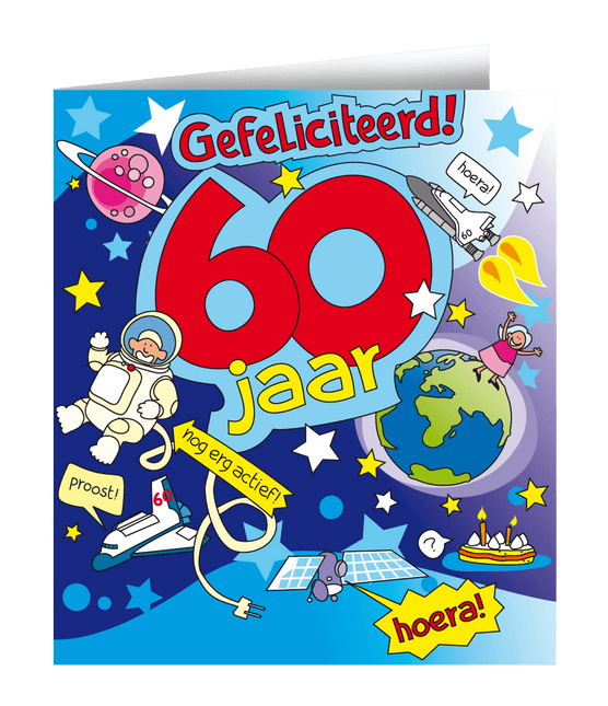 Verjaardagskaart 60 Jaar Cartoon 16,5cm van Paper Dreams koop je bij Partywinkel