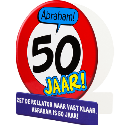 Verjaardagskaart Abraham Verkeersbord 16,5cm van Paper Dreams koop je bij Partywinkel