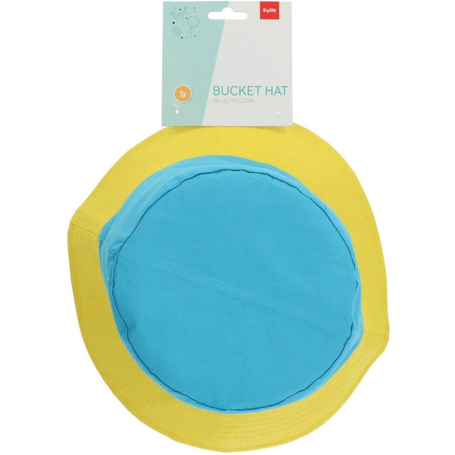 Vissershoed Colorblock Blauw/Geel van Folat koop je bij Partywinkel