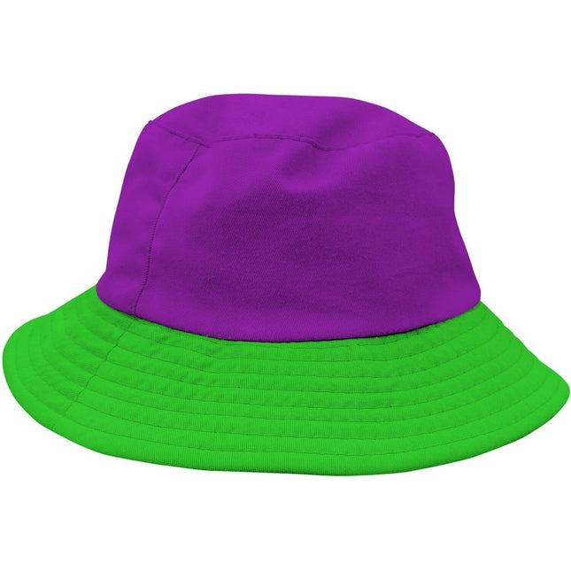 Vissershoed Colorblock Paars/Groen van Folat koop je bij Partywinkel