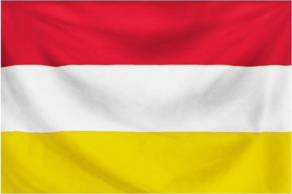 Vlag Oeteldonk - Rood/Wit/Geel - 90 x 150 cm van Partychimp koop je bij Partywinkel