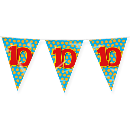 Vlaggenlijn 10 Jaar Gekleurd 10m van Paper Dreams koop je bij Partywinkel