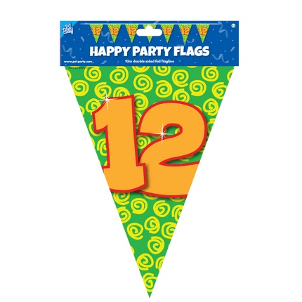 Vlaggenlijn 12 Jaar Gekleurd 10m van Paper Dreams koop je bij Partywinkel