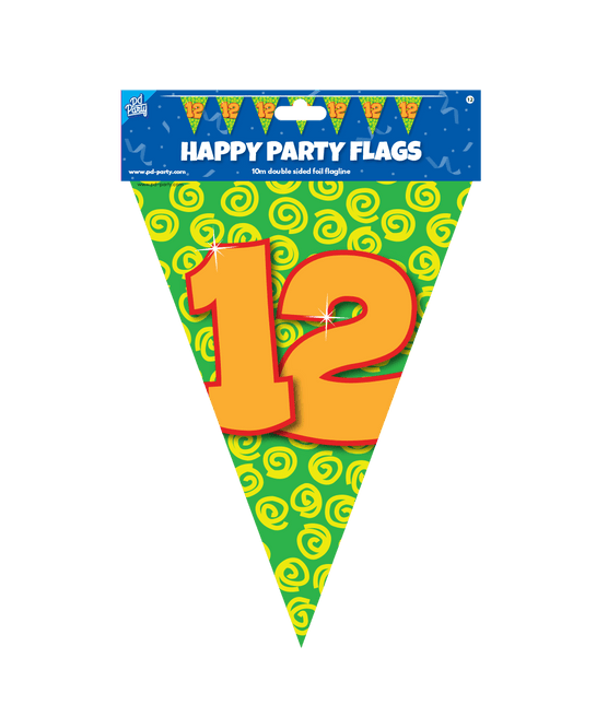 Vlaggenlijn 12 Jaar Gekleurd 10m van Paper Dreams koop je bij Partywinkel