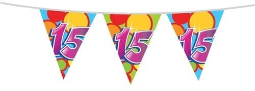 Vlaggenlijn 15 Jaar 10m van Haza Witbaard koop je bij Partywinkel