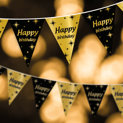 Vlaggenlijn 60 Jaar Goud Zwart 10m van Paper Dreams koop je bij Partywinkel