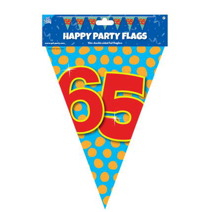 Vlaggenlijn 65 Jaar Gekleurd 10m van Paper Dreams koop je bij Partywinkel