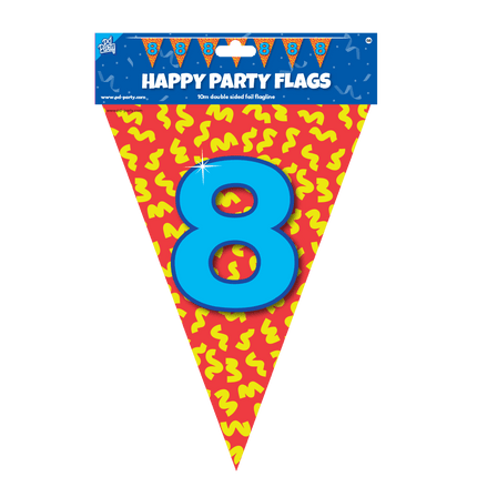 Vlaggenlijn 8 Jaar Gekleurd 10m van Paper Dreams koop je bij Partywinkel