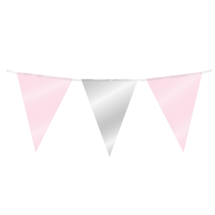 Vlaggenlijn lichtroze zilver van Paper Dreams koop je bij Partywinkel