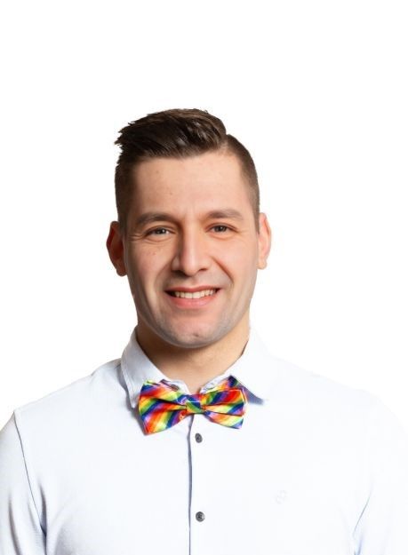 Vlinderstrik Regenboog - 6 Pack van Partychimp koop je bij Partywinkel