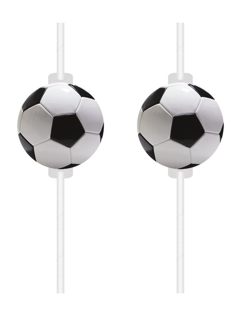 Voetbal Papieren Rietjes 4st van Procos koop je bij Partywinkel