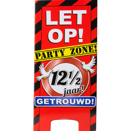 Warning Sign 12,5 Jaar Getrouwd 62,5cm van Paper Dreams koop je bij Partywinkel