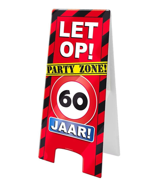 Warning Sign 60 Jaar 62,5cm van Paper Dreams koop je bij Partywinkel