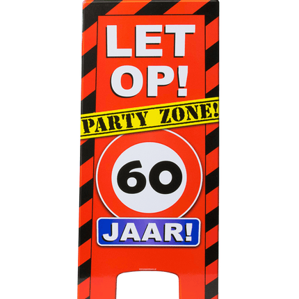 Warning Sign 60 Jaar 62,5cm van Paper Dreams koop je bij Partywinkel