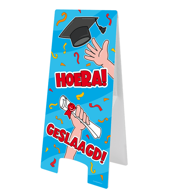 Warning Sign Geslaagd Cartoon 58cm van Paper Dreams koop je bij Partywinkel