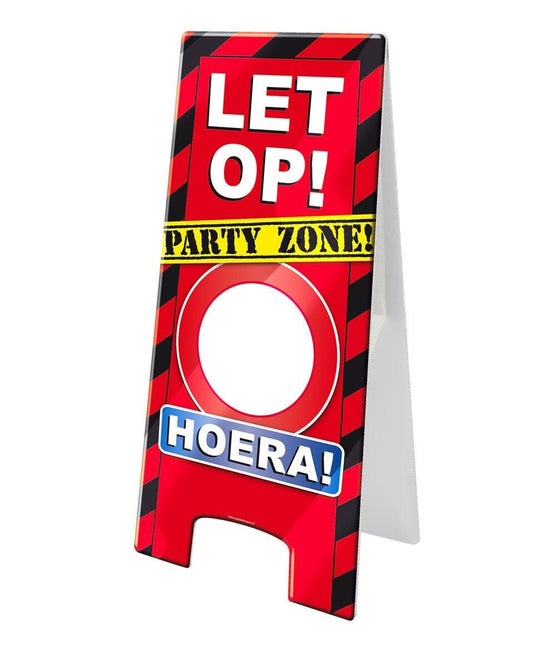 Warning Sign Hoera Personaliseerbaar 62,5cm van Paper Dreams koop je bij Partywinkel
